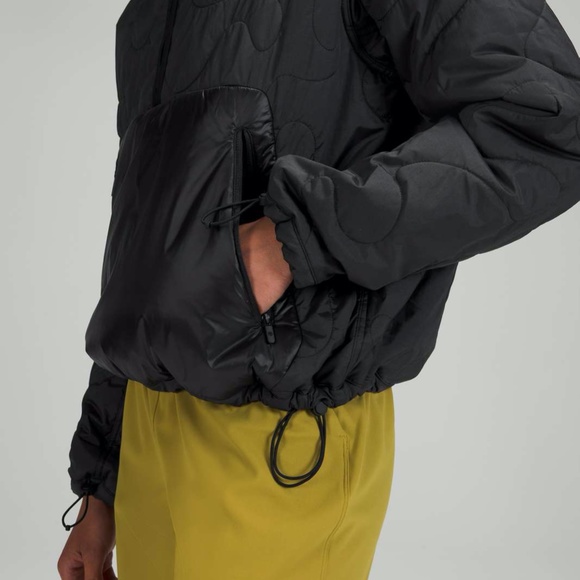 LULULEMON INSULATED QUILTED PULLOVER JACKET QUARTER ZIP HEATHERED BLACK 12 - Picture 3 of 8